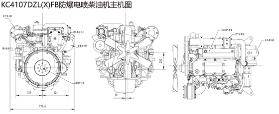 KCAB耐圧防爆エンジンの水冷4本のシリンダー ディーゼル機関