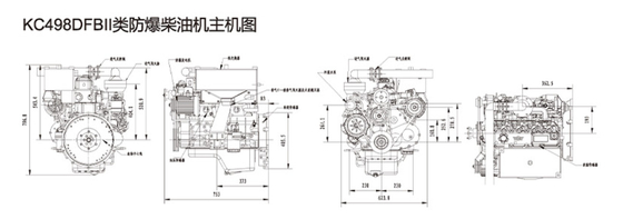 ガソリン企業のための軽いディーゼル耐圧防爆エンジン40KW